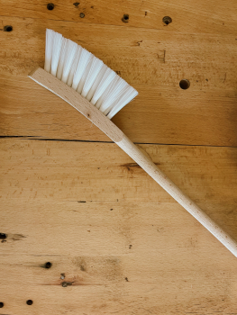 Preview: Klosettbürste KLASSIK, Holz flach, geölt / Nylon weiss